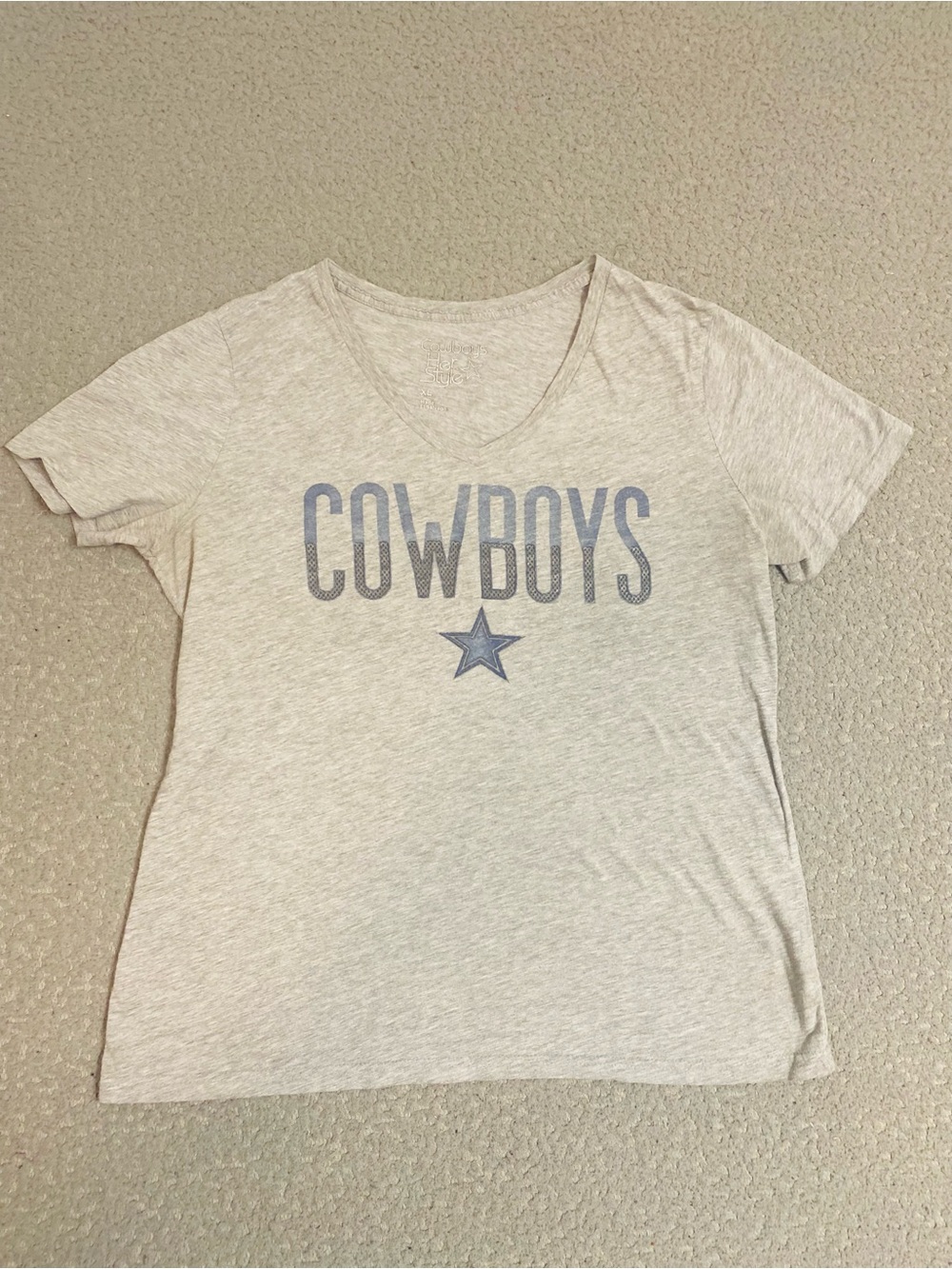 Light Gray Cowboys Short Sleeve Graphic Tee